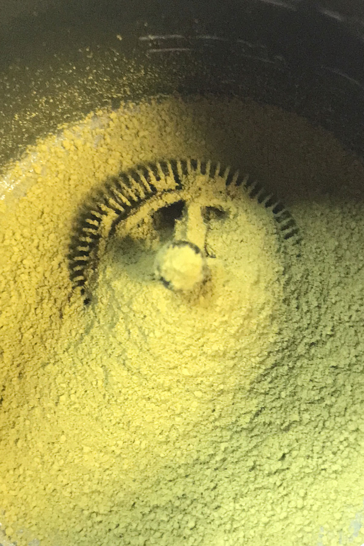 Matcha powder sifted into fine powder