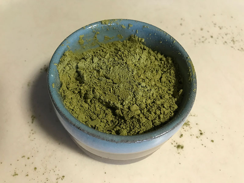 matcha powder is so fine that it clumps up together