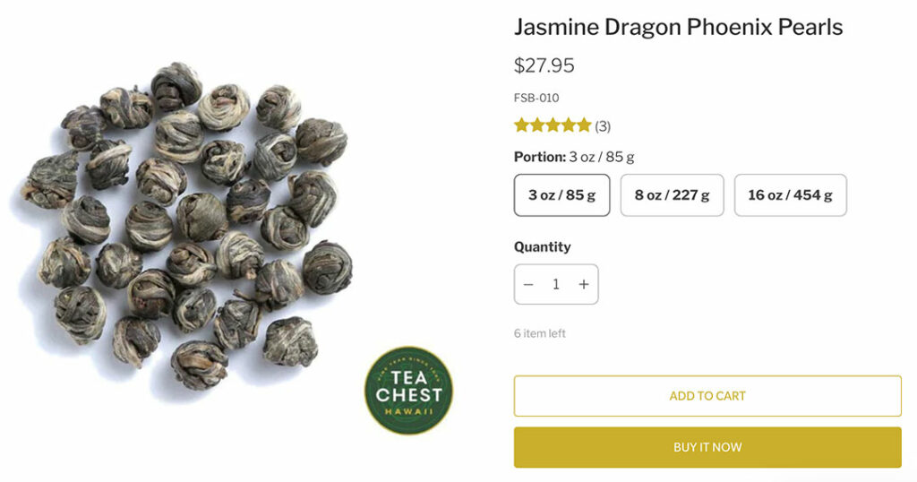 Tea Chest Hawaii Best Jasmine Tea Dragon Phoenix Pearls 