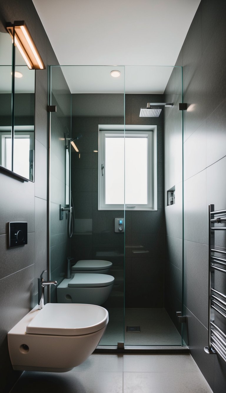 A small modern bathroom with frameless glass panels for a sleek and contemporary look